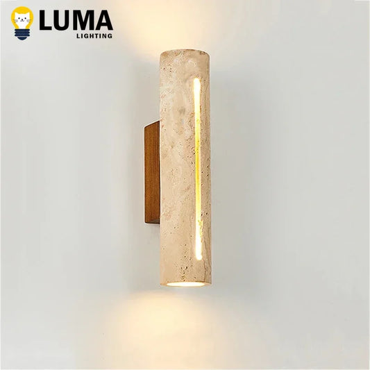 Japanese Yellow Travertine Wall Light
