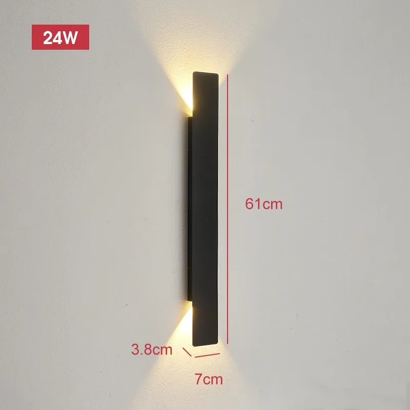 Outdoor Waterproof Wall Lamps Strip Aluminum Wall Lights