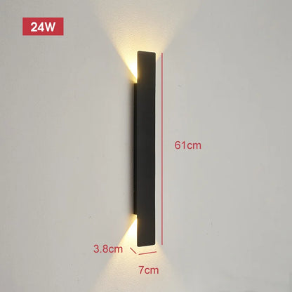 Outdoor Waterproof Wall Lamps Strip Aluminum Wall Lights