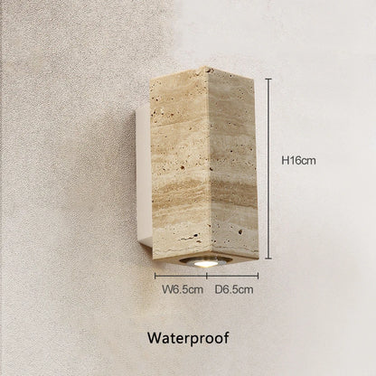 Yellow travertine stone Japanese style wabi-sabi wall lights