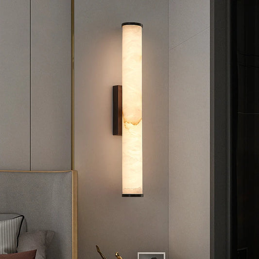 Simulated cylindrical marble Wall lamp