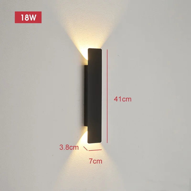 Outdoor Waterproof Wall Lamps Strip Aluminum Wall Lights