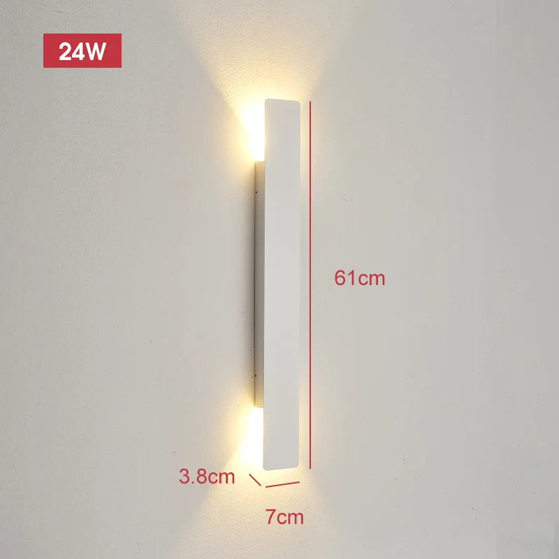 Outdoor Waterproof Wall Lamps Strip Aluminum Wall Lights