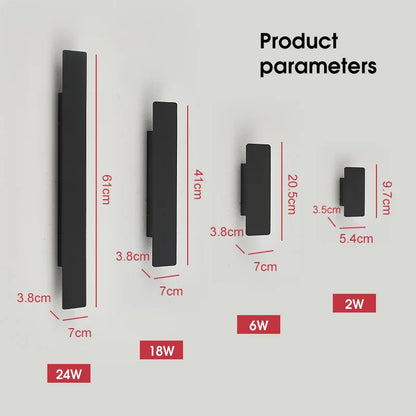 Outdoor Waterproof Wall Lamps Strip Aluminum Wall Lights