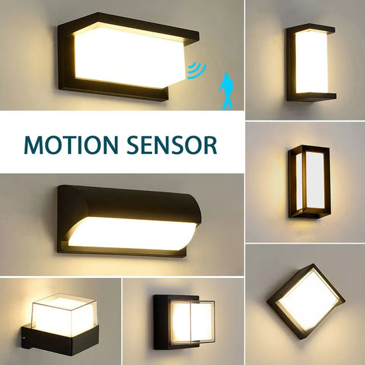 LED Outdoor Wall Light PIR Motion Sensor Wall lamp
