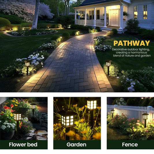 8 Pack Solar Pathway Garden Lights Outdoor Waterproof