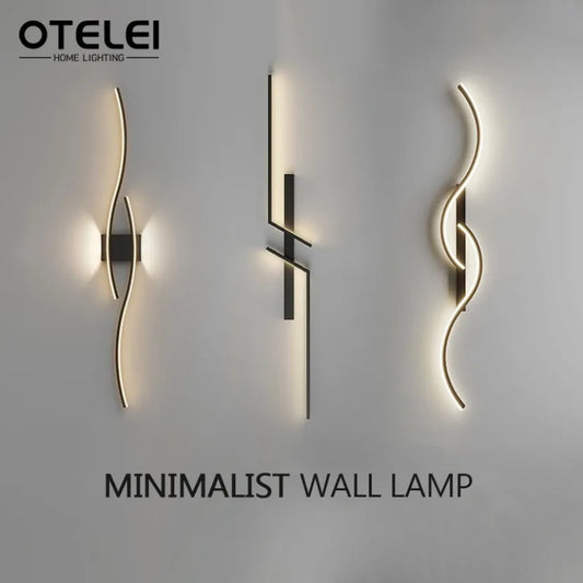 Long Strip LED Wall Lamp Modern Remote Control Dimming Wall Lamp